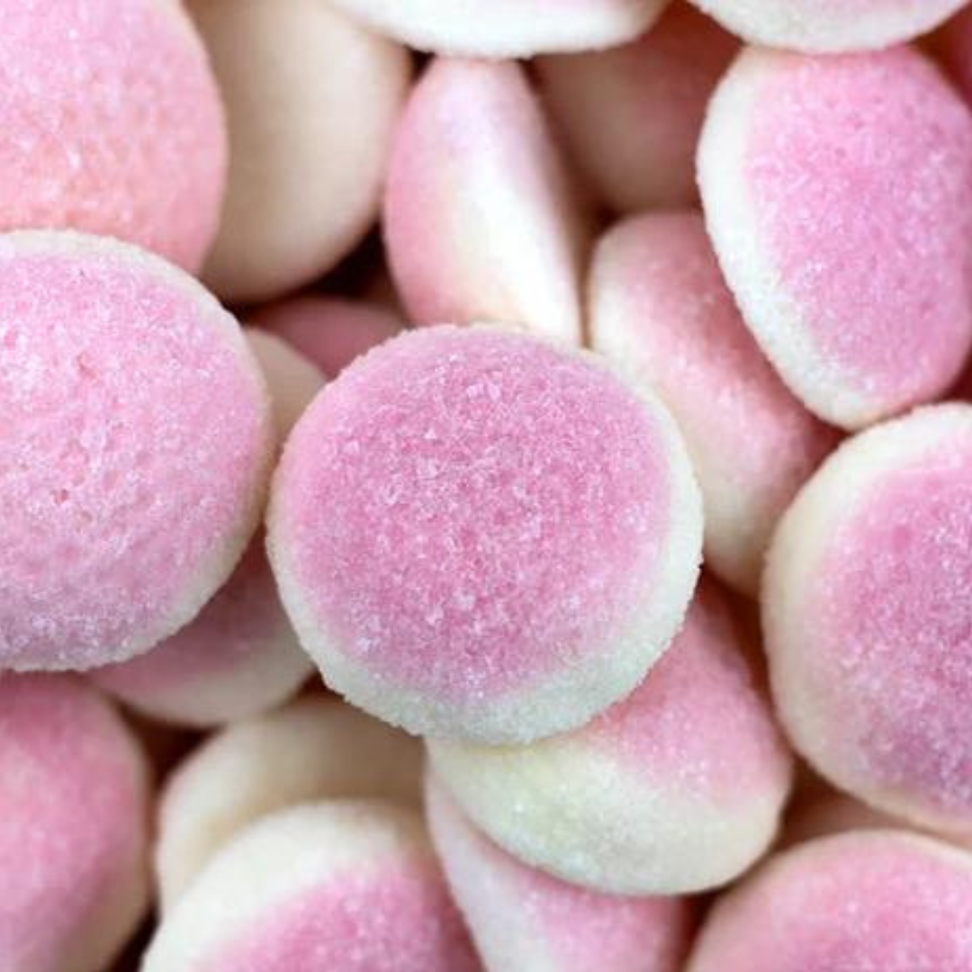 Bocaditos de espuma con sabor a fresa dulce